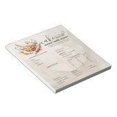 Bakery Store Pastry Chef Cake Baker Order Form Notizblock (angewinkelt)