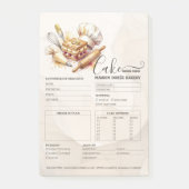 Bakery Store Pastry Chef Cake Baker Order Form Post-it Klebezettel (Vorderseite)