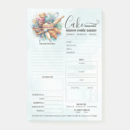 Bakery Store Pastry Chef Cake Baker Order Form Post-it Klebezettel