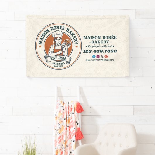 Bakery Store Pastry Chef Dessert Sweets Cake Baker Banner (Insitu)