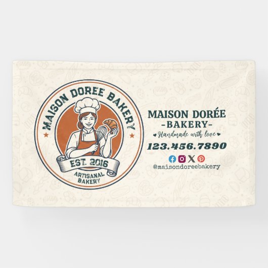 Bakery Store Pastry Chef Dessert Sweets Cake Baker Banner (Horizontal)