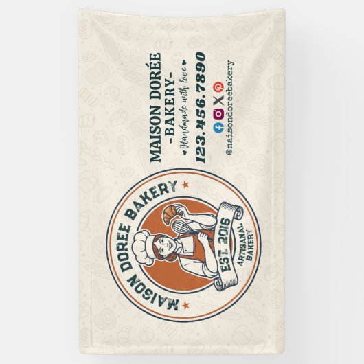 Bakery Store Pastry Chef Dessert Sweets Cake Baker Banner (Vertikal)