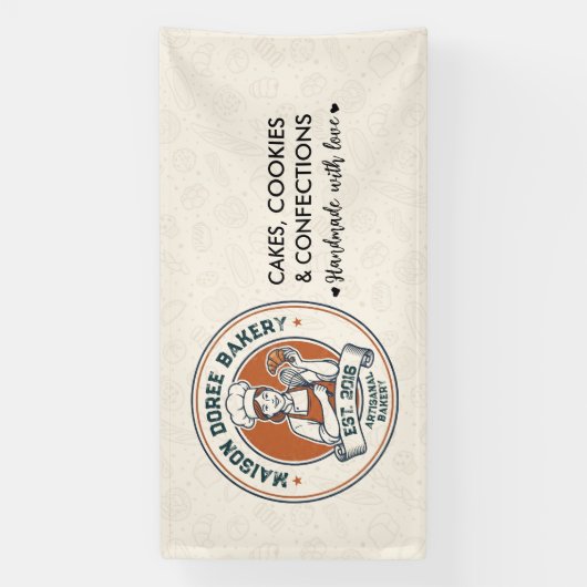 Bakery Store Pastry Chef Dessert Sweets Cake Baker Banner (Vertikal)