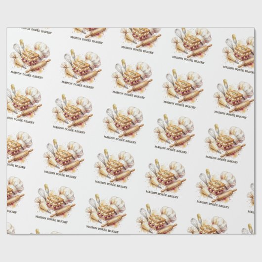 Bakery Store Pastry Chef Dessert Sweets Cake Baker Geschenkpapier (Flach)