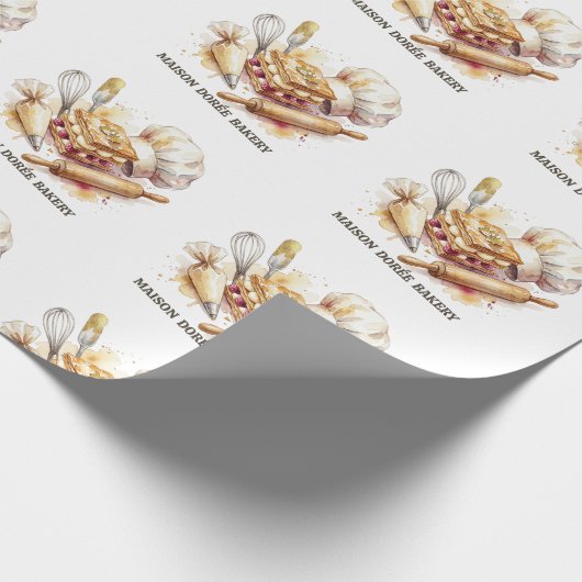 Bakery Store Pastry Chef Dessert Sweets Cake Baker Geschenkpapier (Ecke)