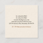 Bakery Store Pastry Chef Dessert Sweets Cake Baker Quadratische Visitenkarte (Rückseite)