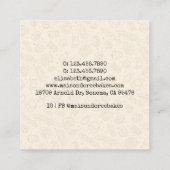 Bakery Store Pastry Chef Dessert Sweets Cake Baker Quadratische Visitenkarte (Rückseite)
