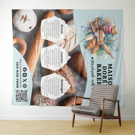 Bakery Store Pastry Chef Dessert Sweets Cake Baker Wandteppich (Beispiel (Horizontal))