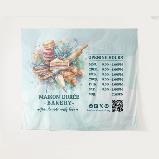 Bakery Store Pastry Chef Dessert Sweets Cake Baker Wandteppich (Vorderseite (Horizontal))