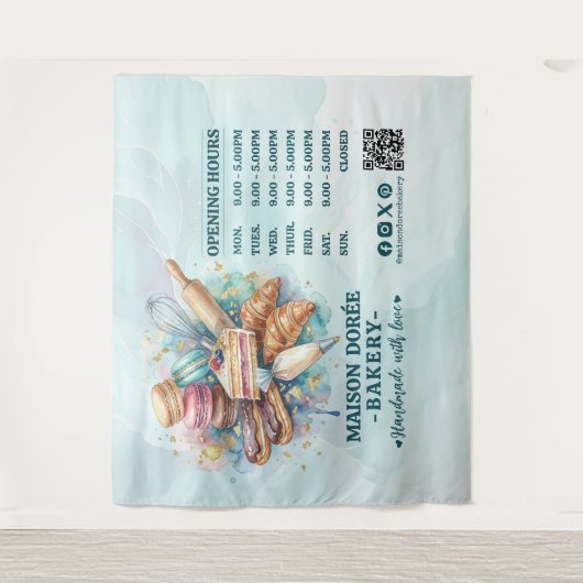 Bakery Store Pastry Chef Dessert Sweets Cake Baker Wandteppich (Vorderseite)