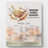 Bakery Store Pastry Chef Desserts Menu Price List Fotoplatte (Vorderseite)