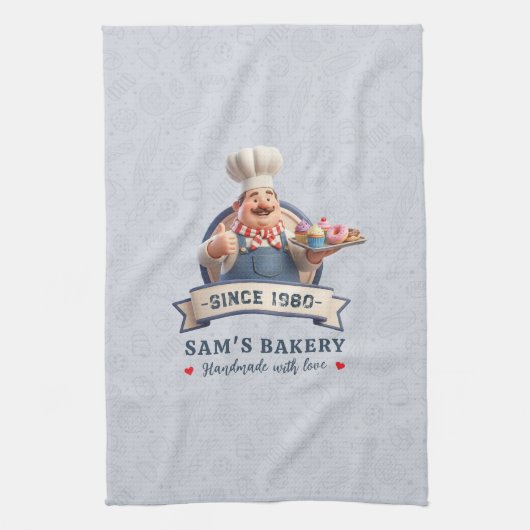 Bakery Store Pastry Chef Desserts Sweets Cake Shop Geschirrtuch (Vertikal)