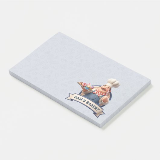 Bakery Store Pastry Chef Desserts Sweets Cake Shop Post-it Klebezettel (angewinkelt)