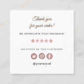 Bakery Thank you Quadratische Visitenkarte (Rückseite)