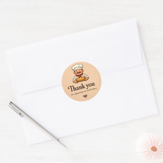 Bakery Thank You Sticker - Custom Chef Design (Umschlag)