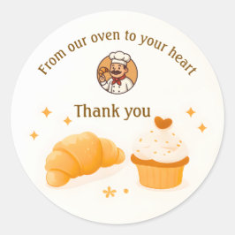 Bakery Thank You Sticker  Custom Chef Logo Design