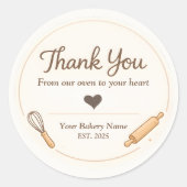 Bakery Thank You Sticker - Custom Creamy Design (Vorderseite)