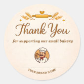 Bakery Thank You Sticker - Custom Rustic Design (Vorderseite)