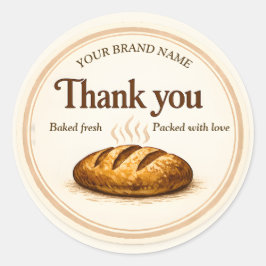 Bakery Thank You Sticker - Loaf of Bread Design
