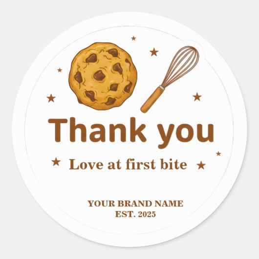 Bakery Thank You Stickers Cookie and Whisk Design (Vorderseite)
