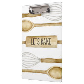 Bakery Watercolor Utensils Kitchen Clipboard Klemmbrett (Links)
