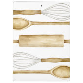 Bakery Watercolor Utensils Kitchen Clipboard Klemmbrett (Rückseite)