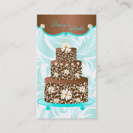Bakery Wedding Cake Pastry Chef Chocolate Daisy Visitenkarte (Vorderseite)