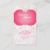 Bakery Wedding Cake Pastry Chef Pink Floral Daisy Visitenkarte (Rückseite)