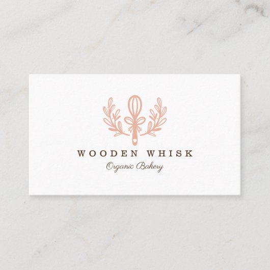 Bakery Whisky & Floral Leaf Wreath Business Logo Visitenkarte (Vorderseite)