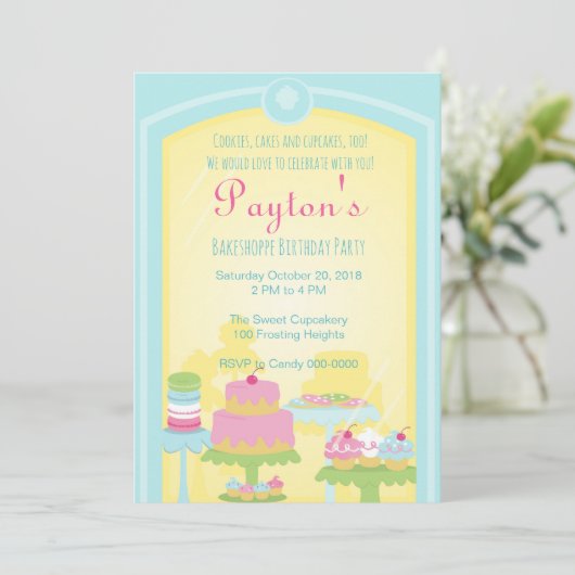 Bakeshoppe Einladung (Stehend Vorderseite)