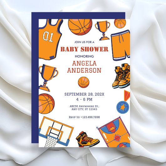 Baketball-Babydusche Einladung