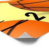 Baketball Foto Template Wachstumsdiagramm Poster (Ecke)