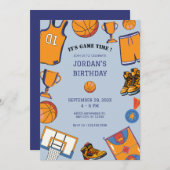 Baketball-Geburtstagseinladung Einladung (Vorne/Hinten)