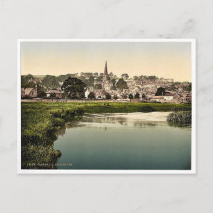Bakewell, aus dem Fluss, Derbyshire, England, selt Postkarte