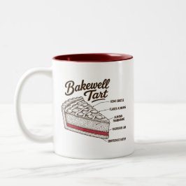 Bakewell-Torte Vintage-Skizzendiagramm Zweifarbige Tasse