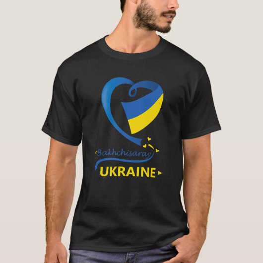 Bakhchisaray Ukraine National Flag Herzenemblem Cr T-Shirt (Vorderseite)