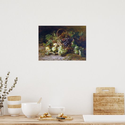 Bakhuyzen - Fruchtleben mit Trauben und Birnen Poster (Küche)