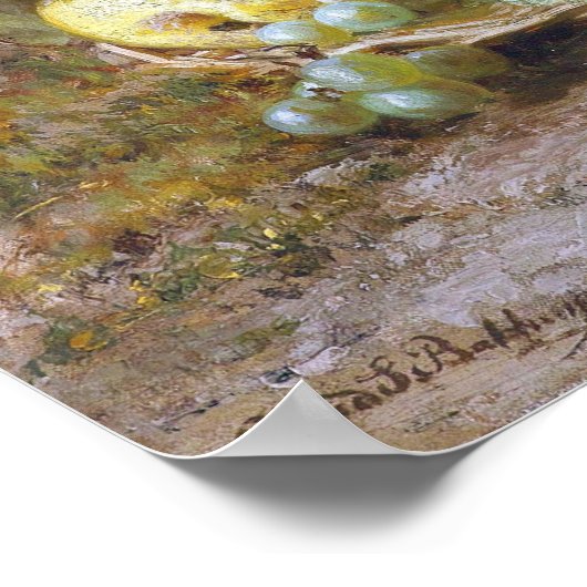 Bakhuyzen - Fruchtleben mit Trauben und Birnen Poster (Ecke)