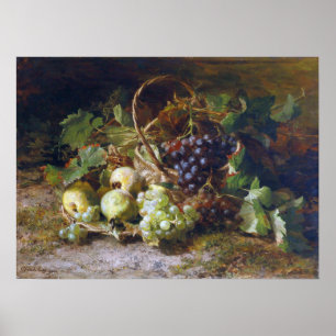 Bakhuyzen - Stilleben mit Früchten mit Trauben und Poster
