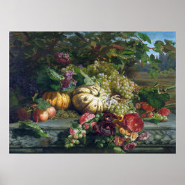 Bakhuyzen - Stillleben mit Blume und Obst Poster
