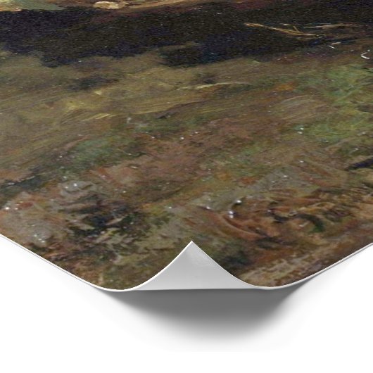 Bakhuyzen - weiße Trauben in einem Korb Poster (Ecke)