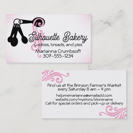 Baking bakery measuring spoons pastry chef visitenkarte (Vorne/Hinten)