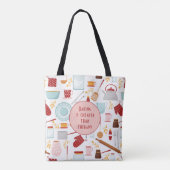 Baking billiger als Therapie Funny Kitchen Pink Tasche (Rückseite)