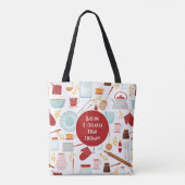 Baking billiger als Therapie Funny Kitchen Red Tasche (Rückseite)