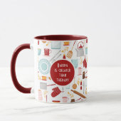 Baking billiger als Therapie Funny Kitchen Red Tasse (Links)