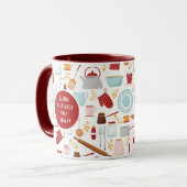 Baking billiger als Therapie Funny Kitchen Red Tasse (Vorderseite Links)