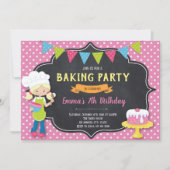 Baking Birthday Party Einladung (Vorderseite)