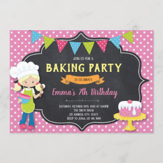 Baking Birthday Party Einladung