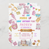 Baking Birthday Party Girl Cooking Einladung (Vorne/Hinten)