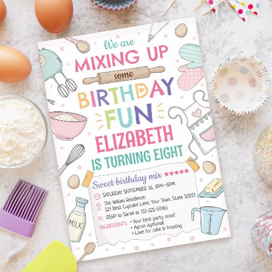 Baking Birthday Party Invitation Einladung
